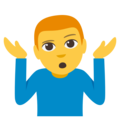 man shrugging on platform EmojiOne