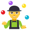 man juggling on platform EmojiOne