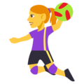 woman playing handball on platform EmojiOne