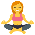 person in lotus position on platform EmojiOne