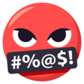 face with symbols on mouth on platform EmojiOne