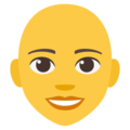 woman: bald on platform EmojiOne