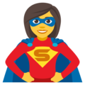 woman superhero on platform EmojiOne