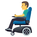 man in motorized wheelchair on platform EmojiOne
