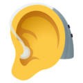 ear with hearing aid on platform EmojiOne