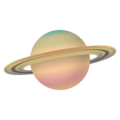 ringed planet on platform EmojiOne