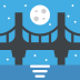 bridge at night on platform EmojiTwo