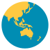globe showing Asia-Australia on platform EmojiTwo