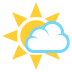 sun behind small cloud on platform EmojiTwo