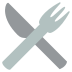 fork and knife on platform EmojiTwo