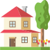 house with garden on platform EmojiTwo