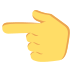 backhand index pointing left on platform EmojiTwo