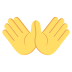 open hands on platform EmojiTwo