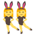 people with bunny ears on platform EmojiTwo
