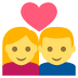 couple with heart on platform EmojiTwo