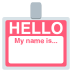 name badge on platform EmojiTwo