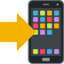 mobile phone with arrow on platform EmojiTwo