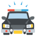 oncoming police car on platform EmojiTwo