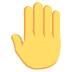 raised back of hand on platform EmojiTwo