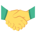handshake on platform EmojiTwo