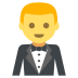 person in tuxedo on platform EmojiTwo