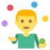 person juggling on platform EmojiTwo