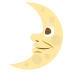 first quarter moon with face on platform EmojiTwo