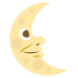 last quarter moon with face on platform EmojiTwo