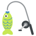 fishing pole and fish on platform EmojiTwo