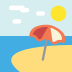 beach with umbrella on platform EmojiTwo