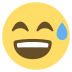 sweat smile on platform EmojiTwo