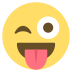 stuck out tongue winking eye on platform EmojiTwo