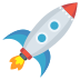 rocket on platform EmojiTwo