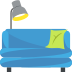 couch and lamp on platform EmojiTwo