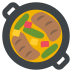 shallow pan of food on platform EmojiTwo