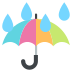 umbrella with rain drops on platform EmojiTwo