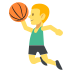 person bouncing ball on platform EmojiTwo