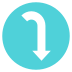 right arrow curving down on platform EmojiTwo