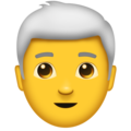 man: white hair on platform Emojipedia
