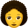 woman: curly hair on platform Emojipedia