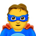 man superhero on platform Emojipedia