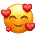 smiling face with 3 hearts on platform Emojipedia