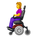 woman in motorized wheelchair on platform Emojipedia