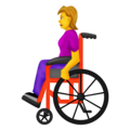 woman in manual wheelchair on platform Emojipedia