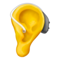 ear with hearing aid on platform Emojipedia