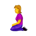 woman kneeling on platform Emojipedia