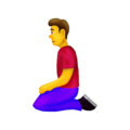 man kneeling on platform Emojipedia