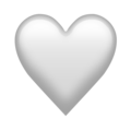 white heart on platform Emojipedia