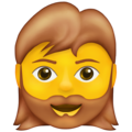 woman: beard on platform Emojipedia
