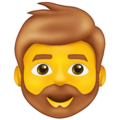 man: beard on platform Emojipedia